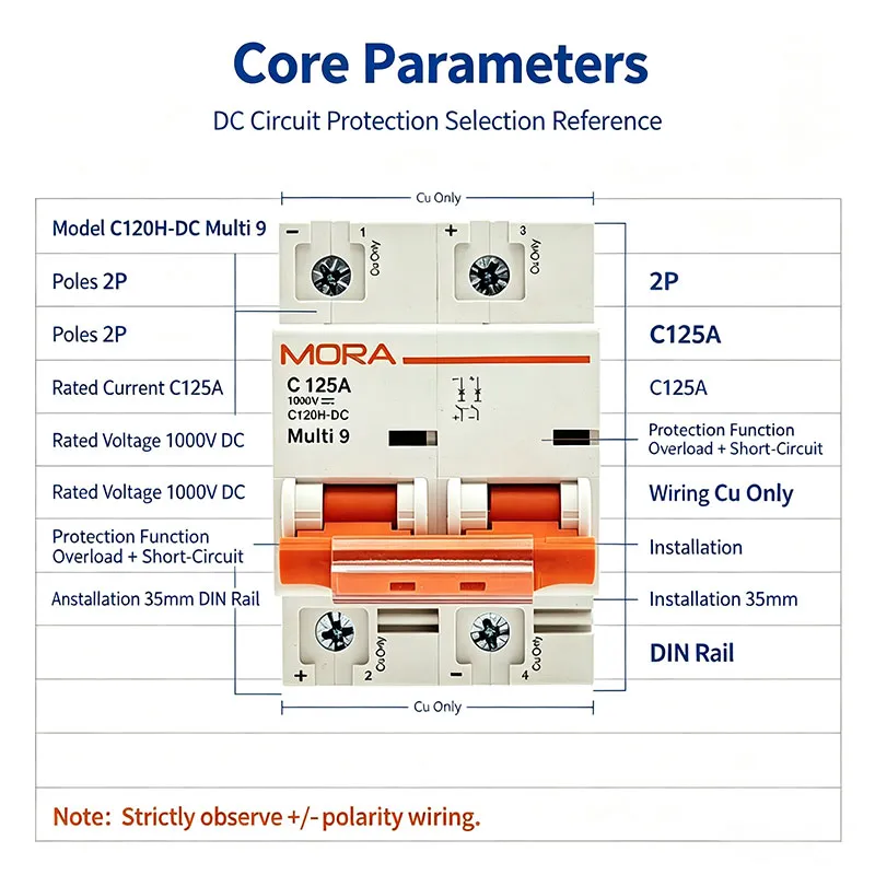 2P C125A DC Miniature Circuit Breaker 2 Pole Linked
