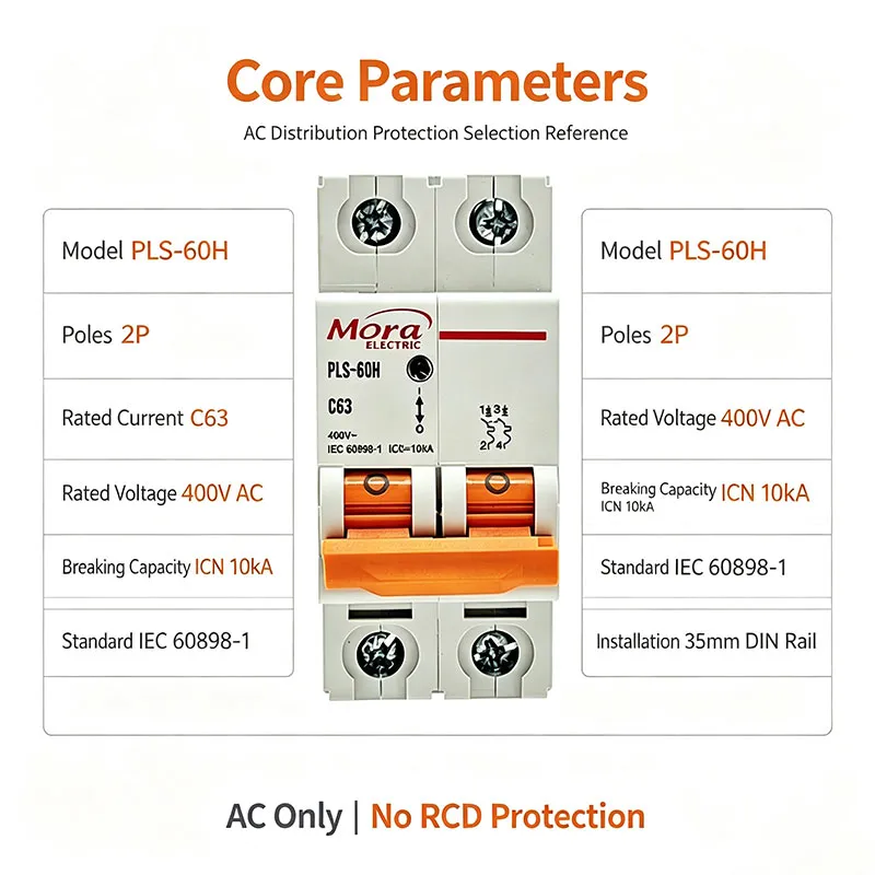 Mora PLS-60H 2P AC Miniature Circuit Breaker