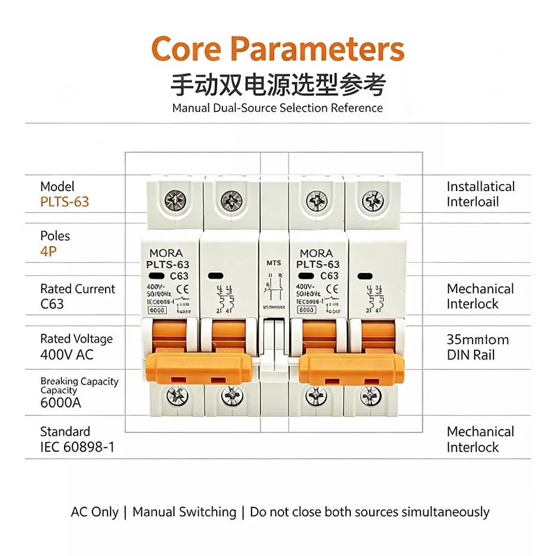 MTS Dual Power Interlock Manual Transfer Switch